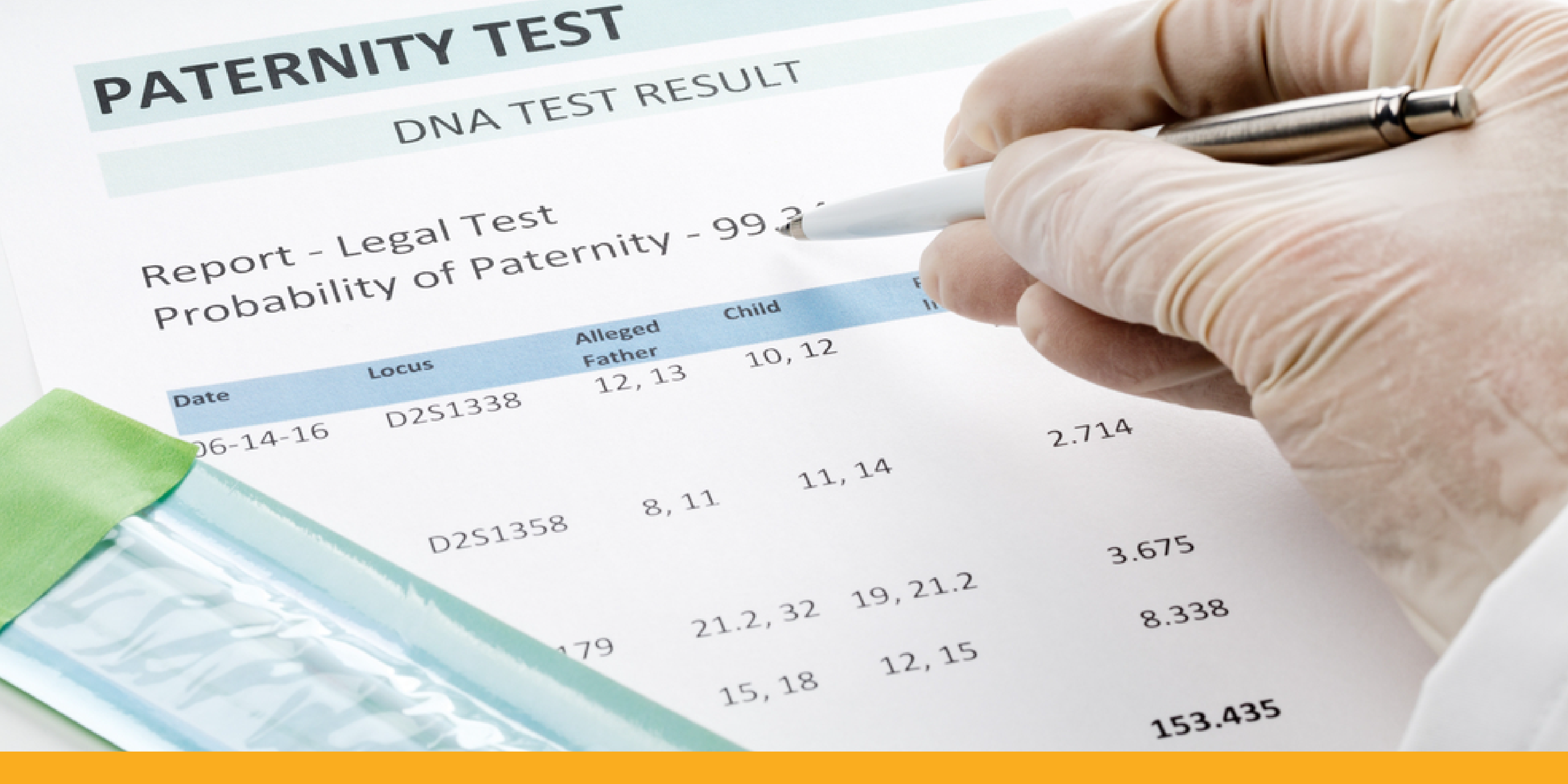 Example of paternity test results